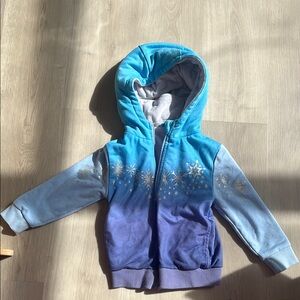 Frozen  Zip-Up Hoodie with Ombre Effect- turns into Elsa stuffie- size 4